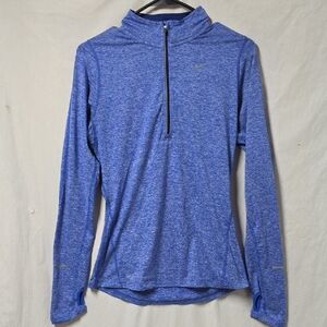 Nike Dri Fit Women's Heathered Blue Quarter-Zip Sweatshirt Size XS
